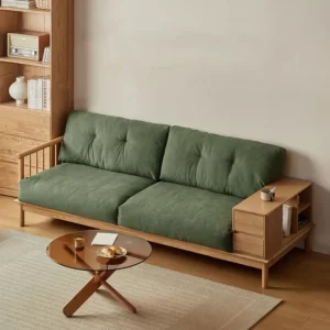 MODERN WOODEN SOFA WITH SIDE TABLE | CONTEMPORARY LIVING ROOM FURNITURE | WS 126