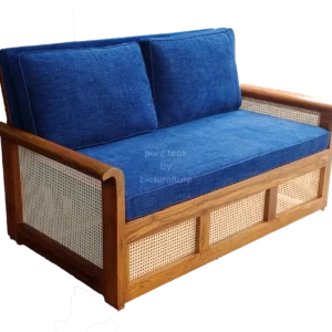 CLASSIS TEAKWOOD RATTAN SOFA 2 SEATER  | WS 128